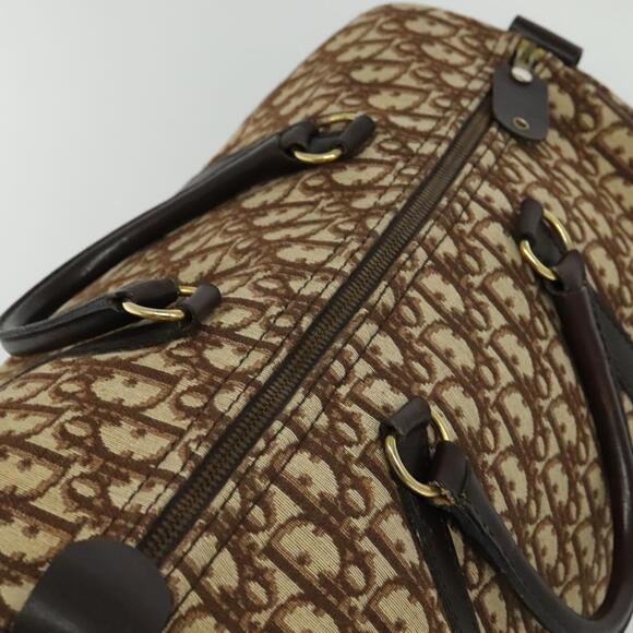 DIOR Trotter Canvas Boston Bag Brown Gold - Picture 6 of 12